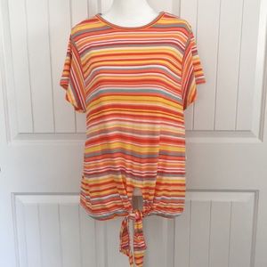 NWT Westbound Striped Tie Front Tee Medium Petite